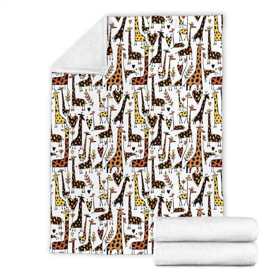 Giraffe Pattern Print Design 05 Premium Blanket