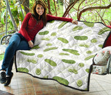 Cucumber Sketch Pattern Premium Quilt
