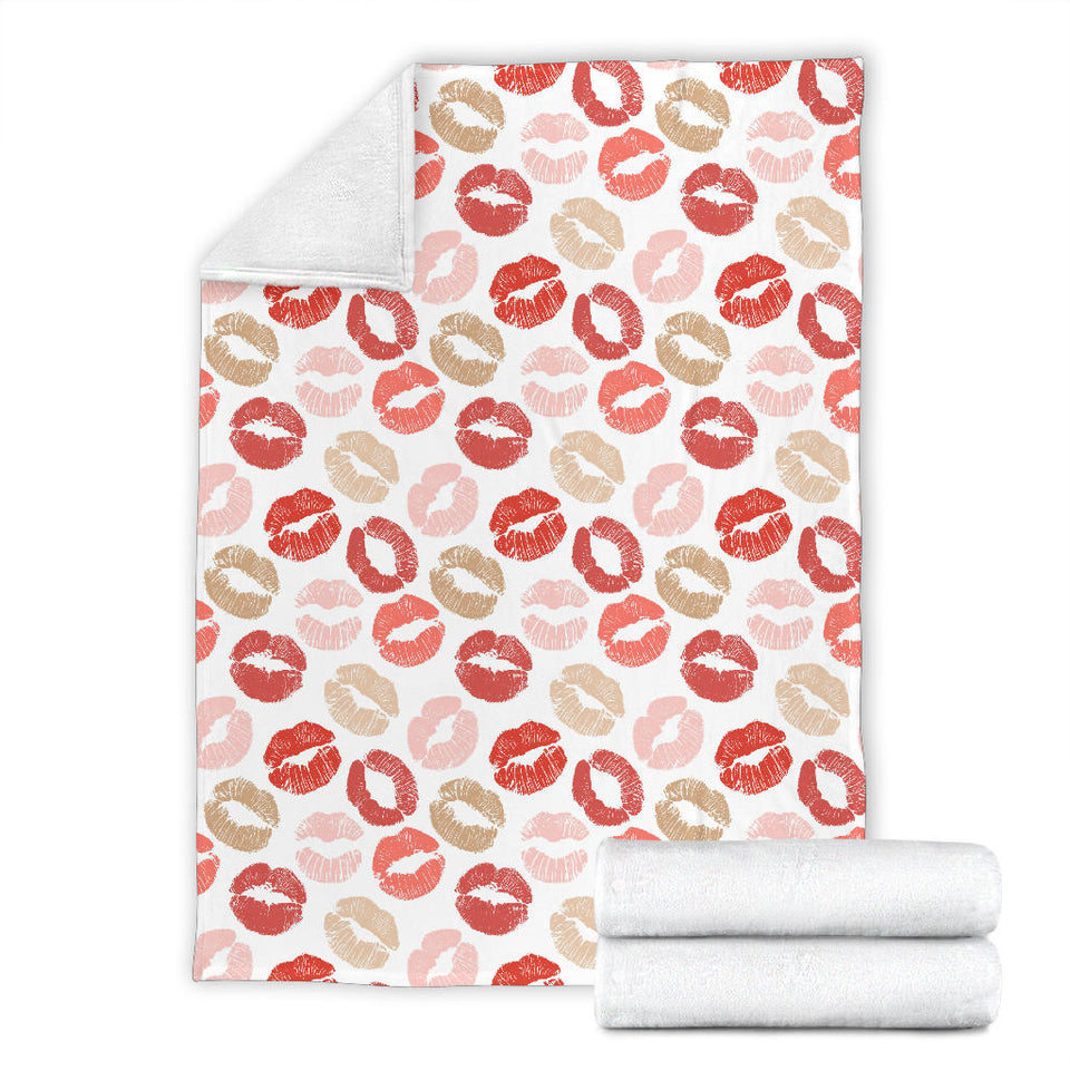 Lips Pattern Print Design 04 Premium Blanket