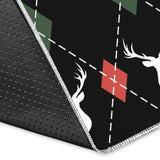 Deer Christmas New Year Pattern Argyle Area Rug