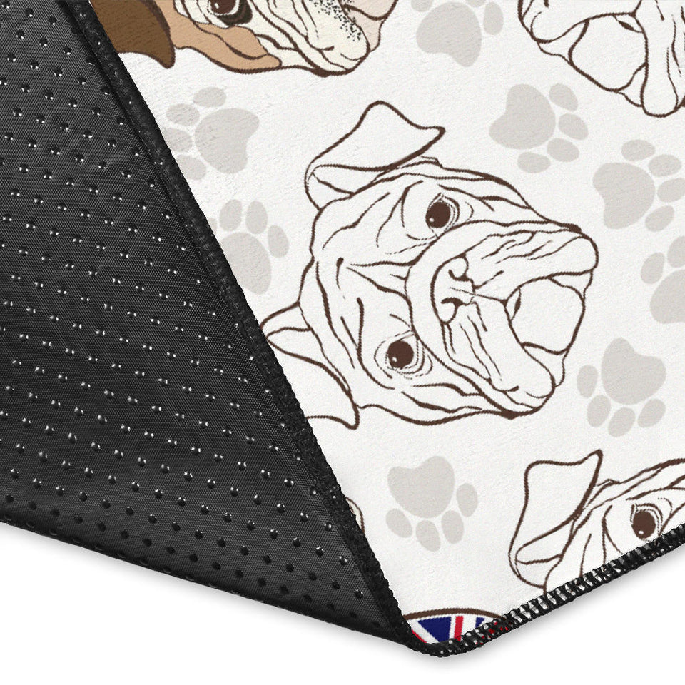 English Bulldog Pattern Print Design 01 Area Rug