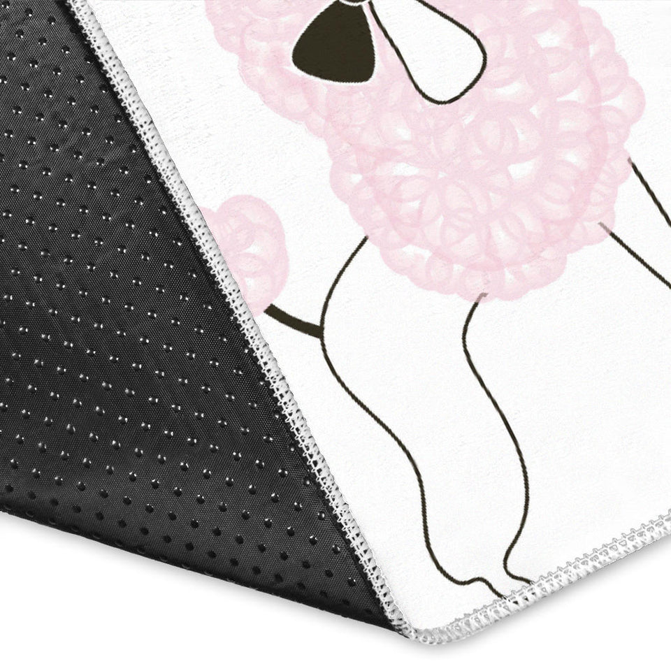 Poodle Dog Rose Cake Pattern Area Rug