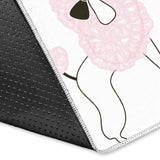 Poodle Dog Rose Cake Pattern Area Rug