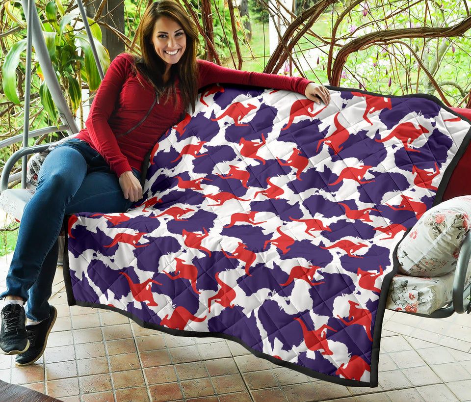 Kangaroo Australian Pattern Premium Quilt