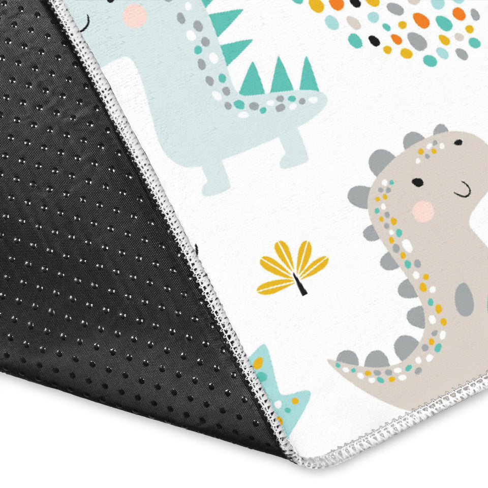 Cute Funny Kids Dinosaurs Pattern Area Rug