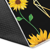 Sunflower Golden Polygonal Shapes Area Rug