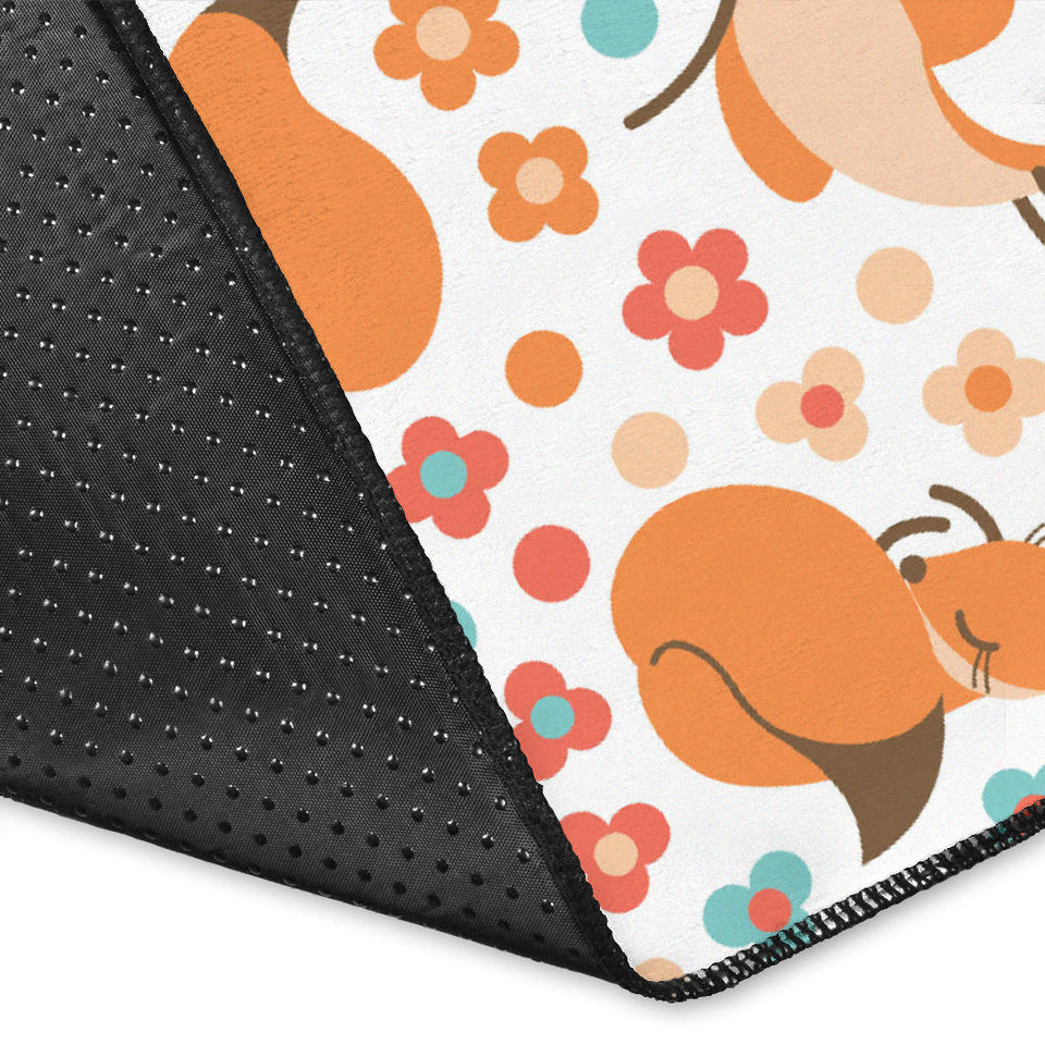 Squirrel Pattern Print Design 05 Area Rug