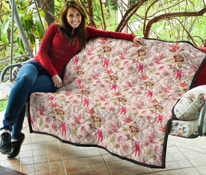 Swallow Pattern Print Design 01 Premium Quilt