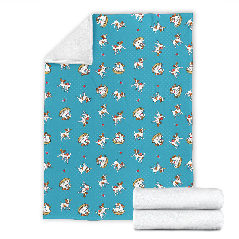 Jack Russel Pattern Print Design 03 Premium Blanket