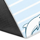 Dolphin Blue Striped Background Area Rug