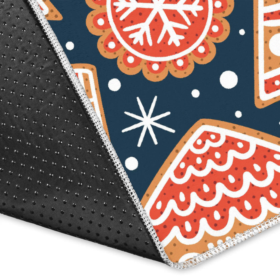 Christmas Gingerbread Cookie Pattern Area Rug