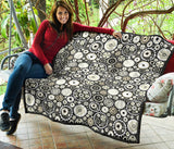 Gear Pattern Print Design 02 Premium Quilt