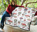 Hot Air Balloon Pattern Premium Quilt