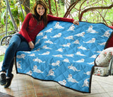 Cute Sea Lion Seal Pattern Background Premium Quilt