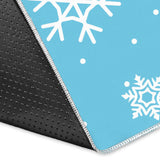 Snowflake Pattern Blue Background Area Rug