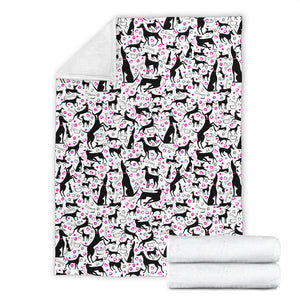 Greyhound Pattern Print Design 02 Premium Blanket