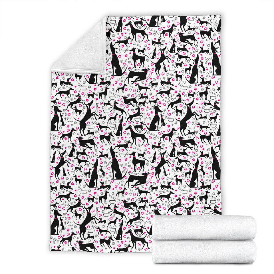 Greyhound Pattern Print Design 02 Premium Blanket