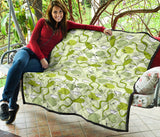 Cute Frog Dragonfly Pattern Premium Quilt