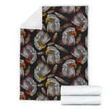 Eagle Pattern Print Design 05 Premium Blanket