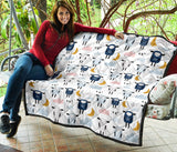 Cute Sleeping Sheep Moon Cloud Pattern Premium Quilt