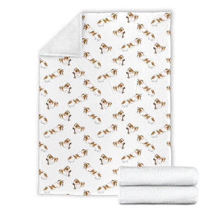 Jack Russel Pattern Print Design 04 Premium Blanket