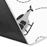 Watercolor Helicopter Cloud Pattern Area Rug