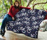 Bicycle Pattern Print Design 03 Premium Quilt