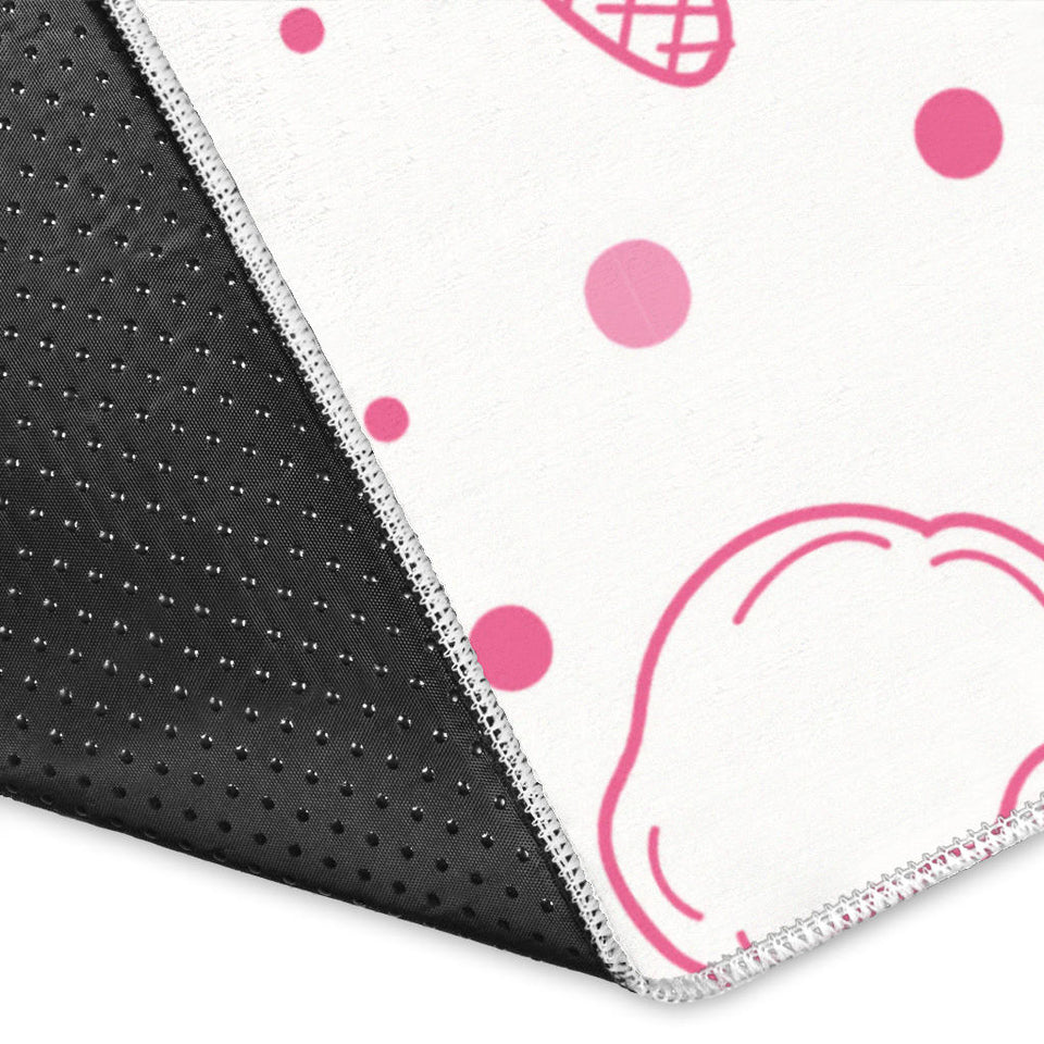 Hand Drawn Ice Cream Pattern Area Rug