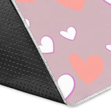 Coral White Heart Pattern Area Rug