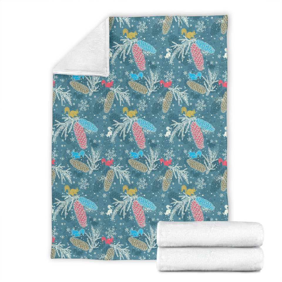 Squirrel Pattern Print Design 01 Premium Blanket