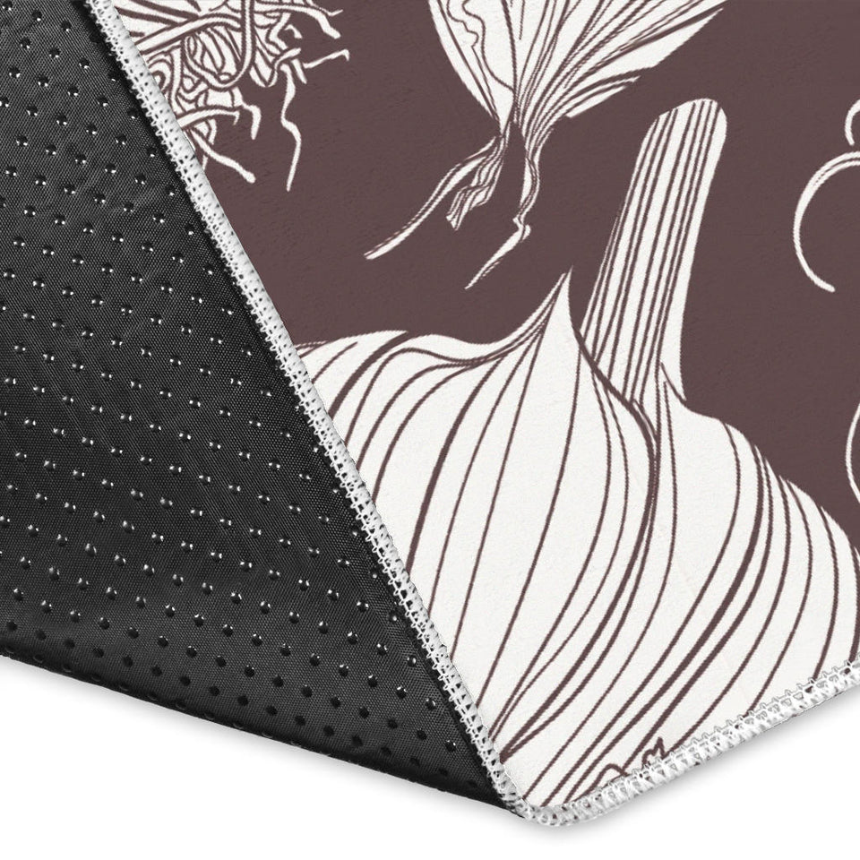 Garlic Bulb Dark Background Area Rug