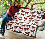 Horses Running Pattern Background Premium Quilt