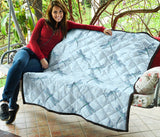Dragonfly Pattern Blue Background Premium Quilt