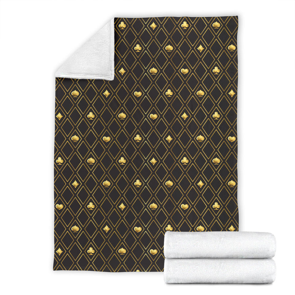 Casino Cards Suits Pattern Print Design 01 Premium Blanket