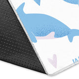 Blue Whale Pattern Area Rug