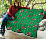 American Football Ball Field Background Premium Quilt