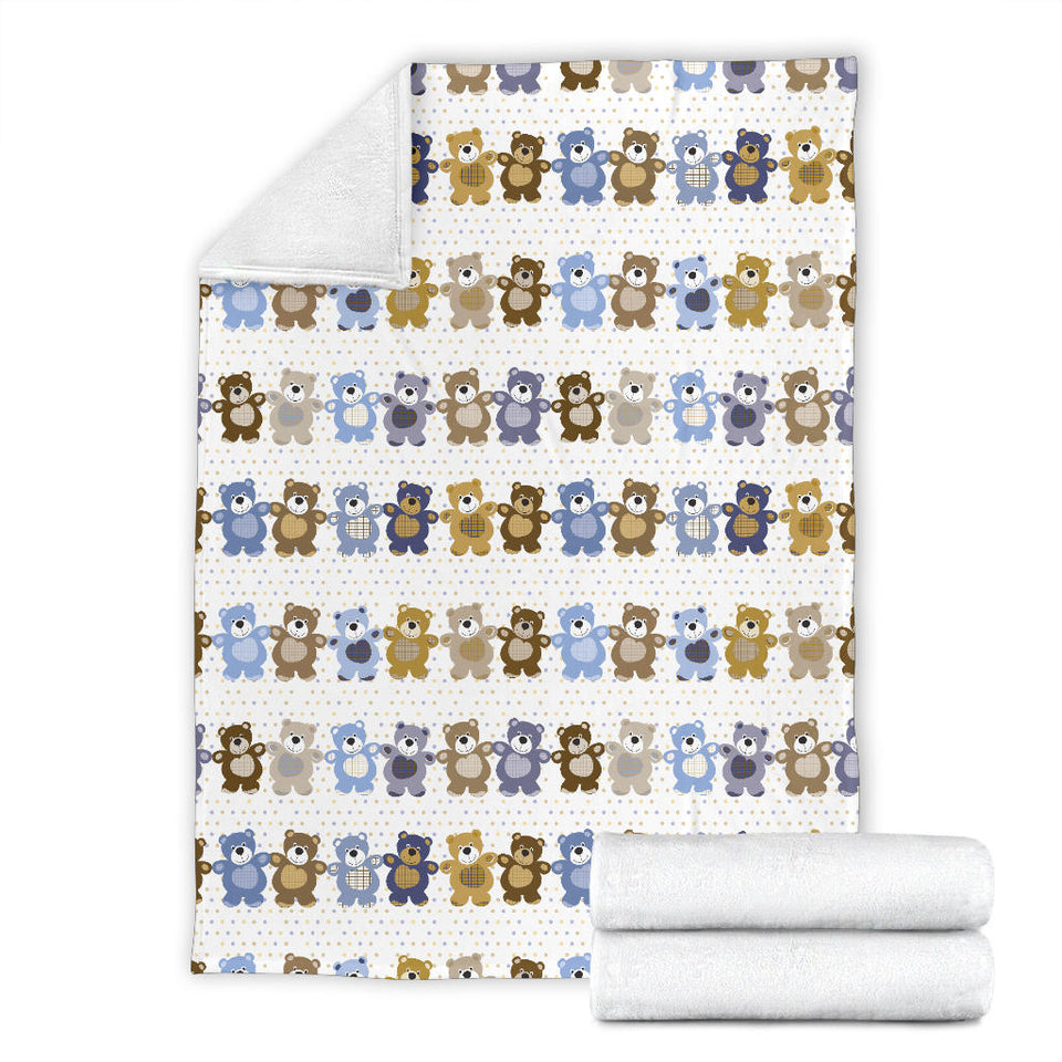 Teddy Bear Pattern Print Design 02 Premium Blanket