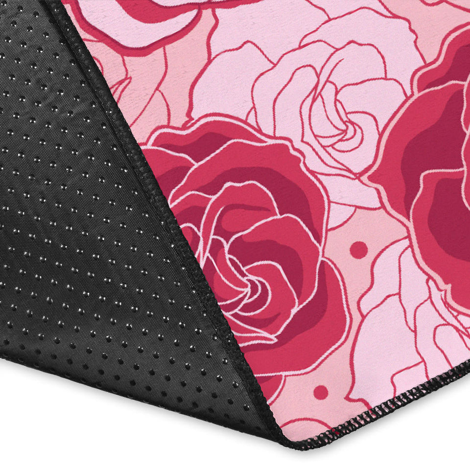 Rose Pattern Print Design 02 Area Rug