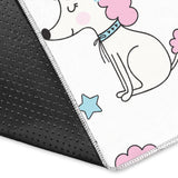 Cute Poodle Dog Star Pattern Area Rug