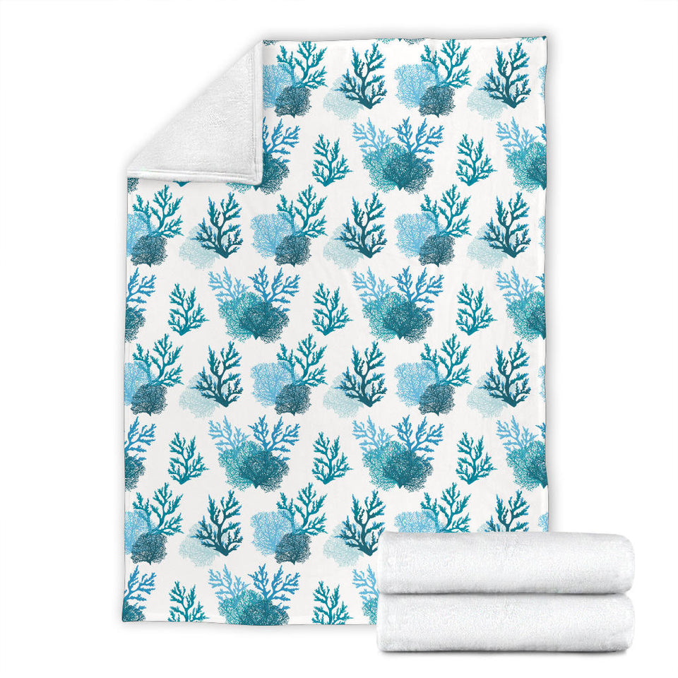 Coral Reef Pattern Print Design 04 Premium Blanket