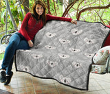 Cute Koala Leaves Pattern Premium Quilt