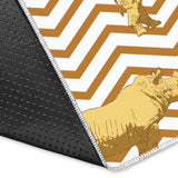 Rhino Yellow Theme Pattern Area Rug