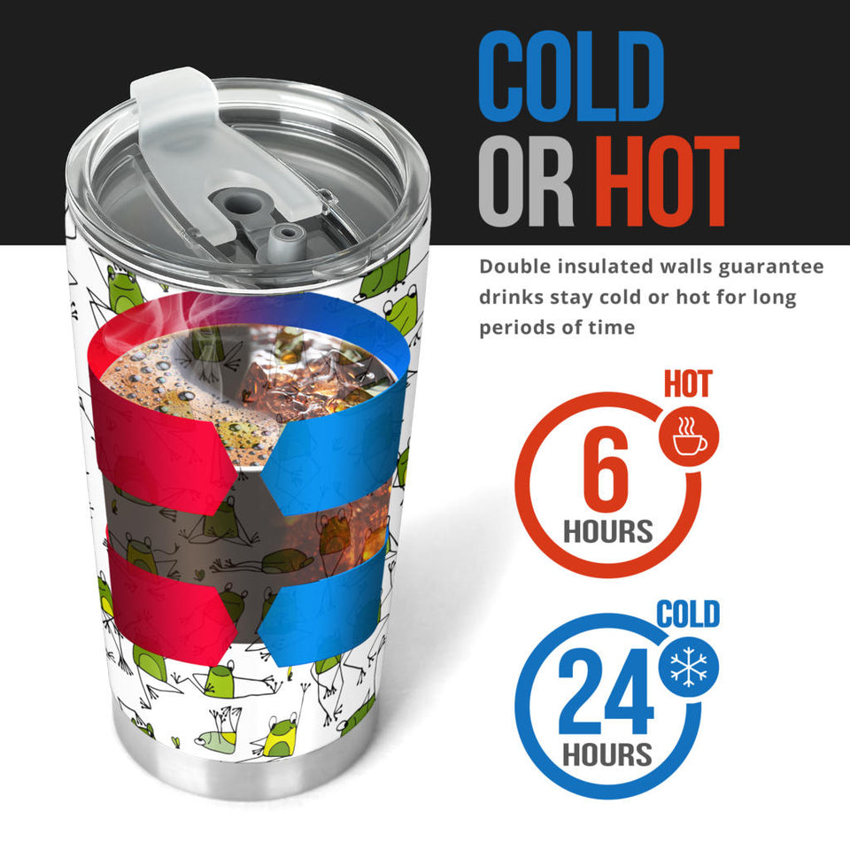 Sketch Funny Frog Pattern Tumbler