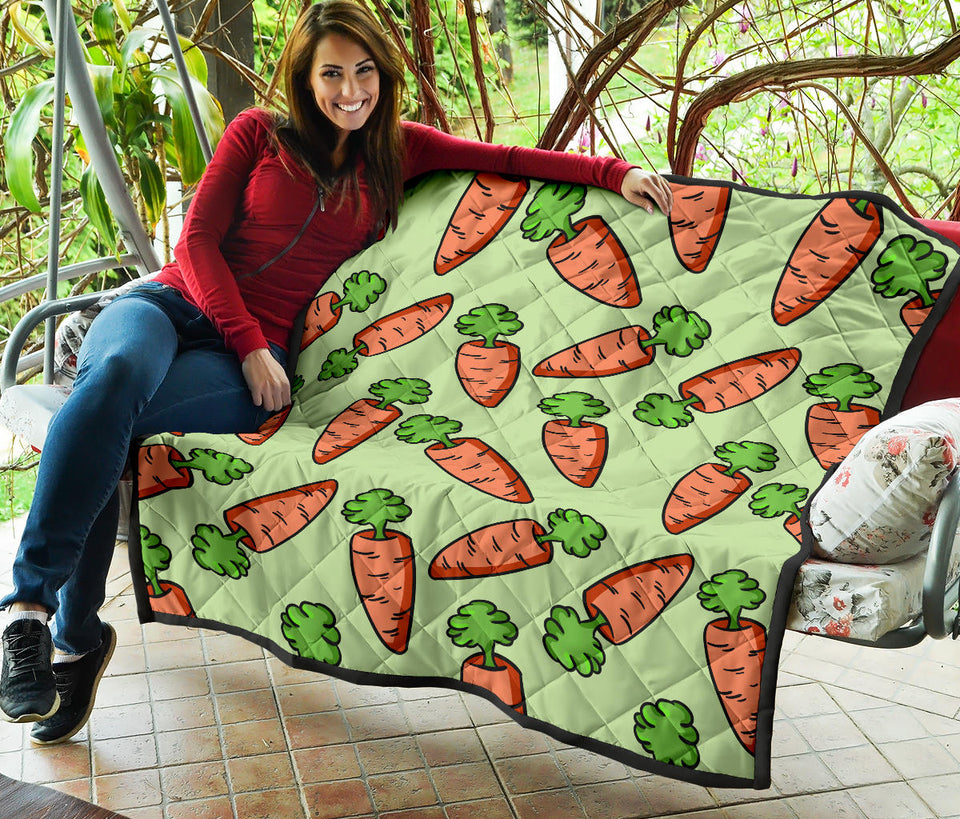 Carrot Pattern Print Design 05 Premium Quilt