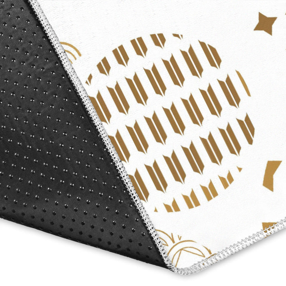 Beautiful Gold Japanese Pattern Area Rug