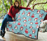 Cute Penguin Christmas  Design Pattern Premium Quilt