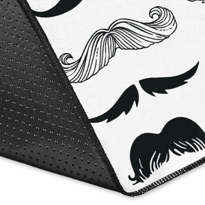 Mustache Beard Pattern Print Design 04 Area Rug
