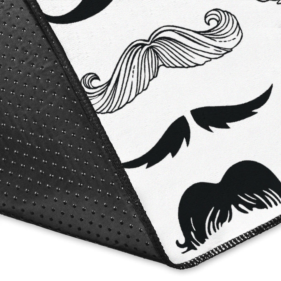 Mustache Beard Pattern Print Design 04 Area Rug