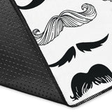 Mustache Beard Pattern Print Design 04 Area Rug