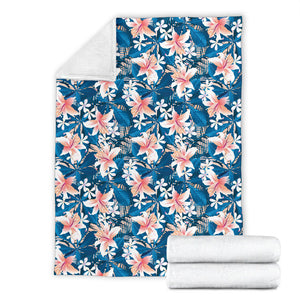 Hibiscus Pattern Print Design 02 Premium Blanket